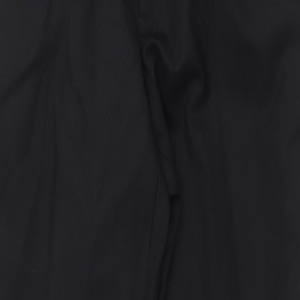 Preworn Mens Black Polyester Trousers Size 32 in Regular Zip