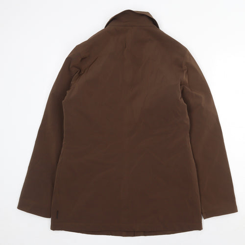 Marie Valois Mens Brown Pea Coat Coat Size M Zip