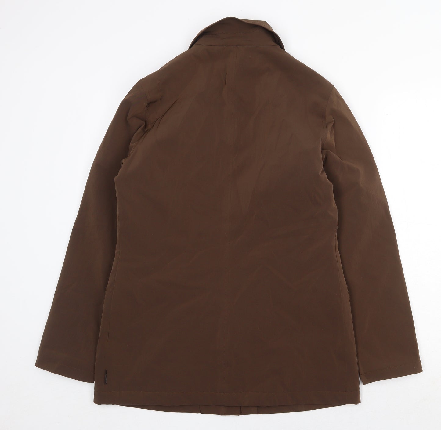 Marie Valois Mens Brown Pea Coat Coat Size M Zip