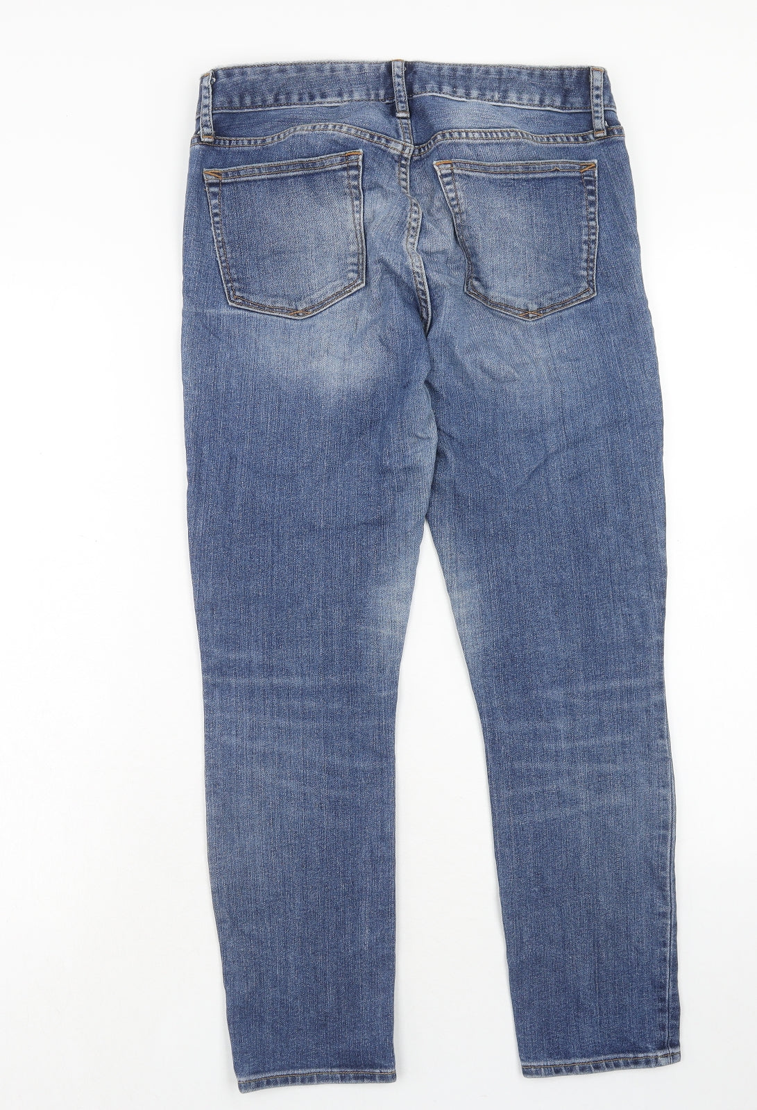 Gap Mens Blue Cotton Straight Jeans Size 28 in Regular Zip - Short Leg