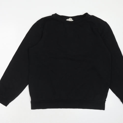 H&M Boys Black Cotton Pullover Sweatshirt Size 12 Years Pullover