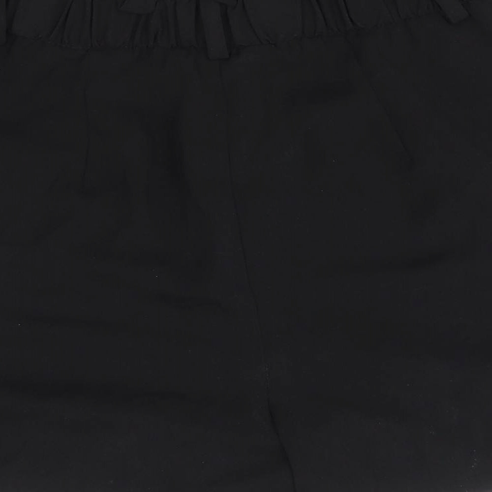 H&M Womens Black Polyacrylate Fibre Mom Shorts Size 12 Regular Zip