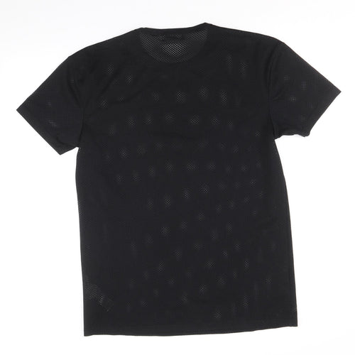 Topman Mens Black Polyester T-Shirt Size S Round Neck - Fishnet