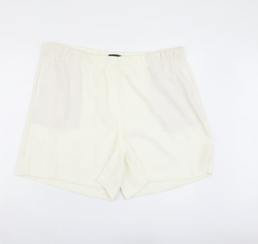 Marks and Spencer Womens Ivory Polyester Bermuda Shorts Size 22 L5 in Regular Pull On