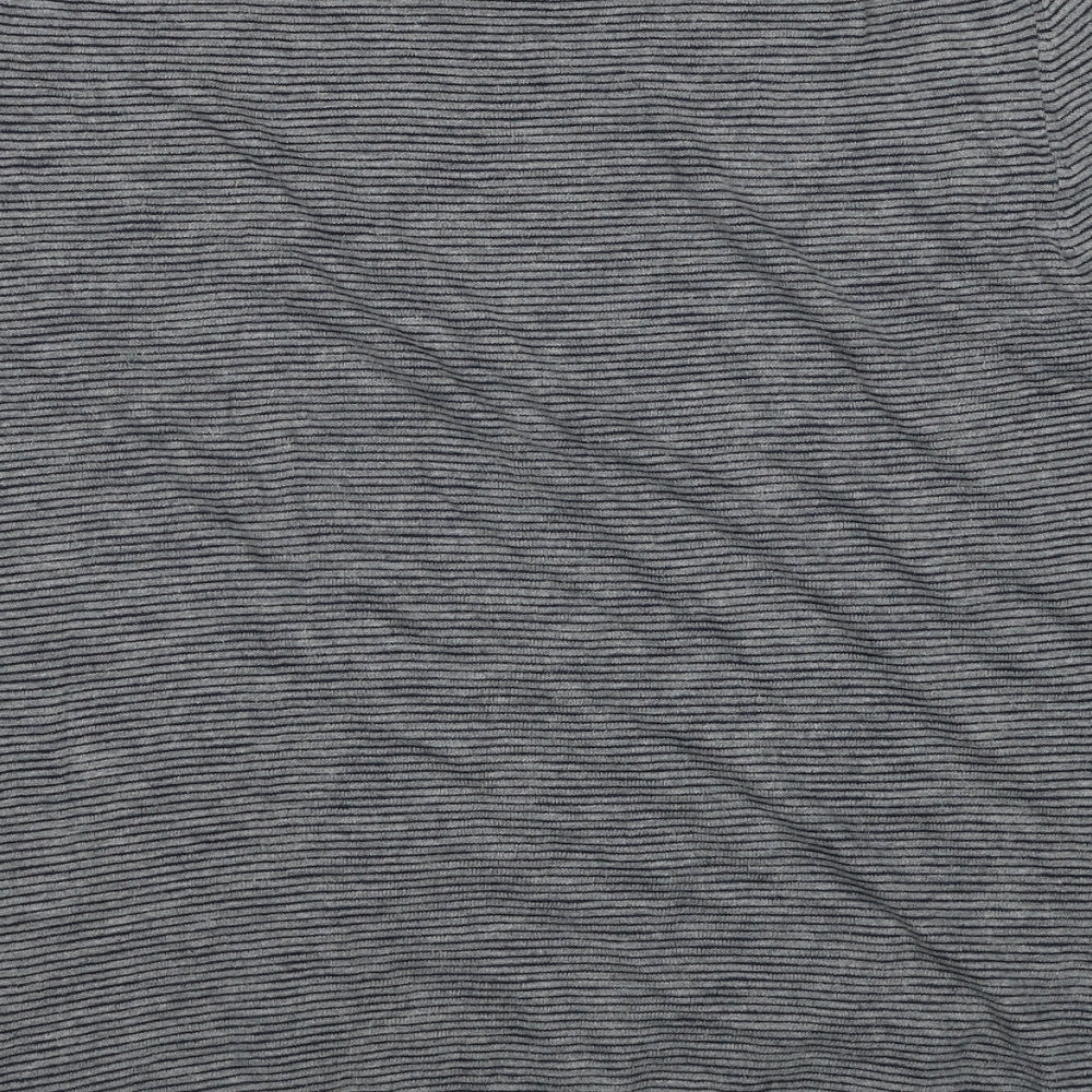 Esprit Mens Grey Round Neck Striped Cotton Pullover Jumper Size 2XL Long Sleeve