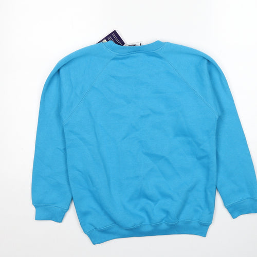 Sportex Boys Blue Cotton Pullover Sweatshirt Size 9-10 Years Pullover