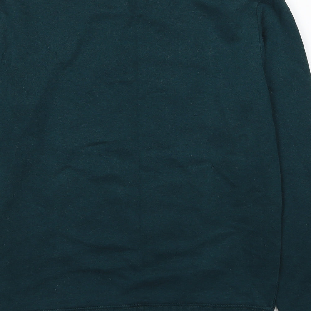 Primark Mens Green Cotton Pullover Sweatshirt Size M - Black Canton Ninety Five