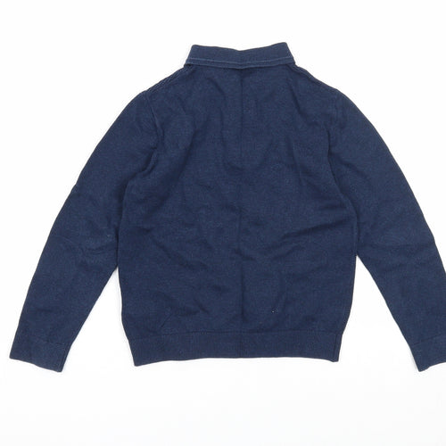 NEXT Boys Blue Collared Cotton Pullover Jumper Size 6 Years Button