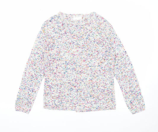 Zara Girls Multicoloured Round Neck Acrylic Pullover Jumper Size 13-14 Years Pullover