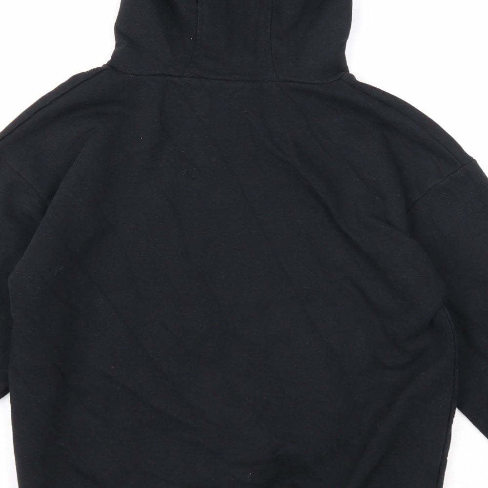DeFacto Girls Black Cotton Pullover Hoodie Size 9-10 Years Pullover