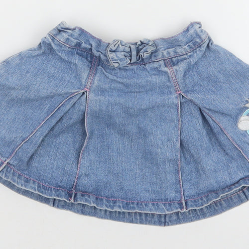 Preworn Girls Blue 100% Cotton Skater Skirt Size 18-24 Months Pull On - Peppa Pig