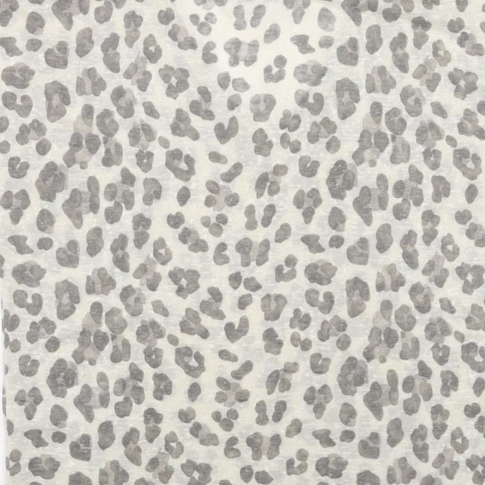 Soyaconcept Womens Grey V-Neck Animal Print Polyester Pullover Jumper Size M - Leopard Pattern