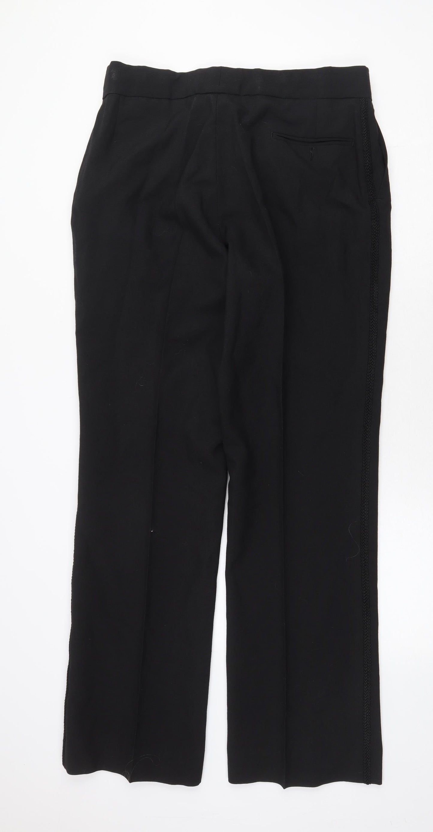 Preworn Mens Black Cotton Dress Pants Trousers Size 36 in Regular Zip