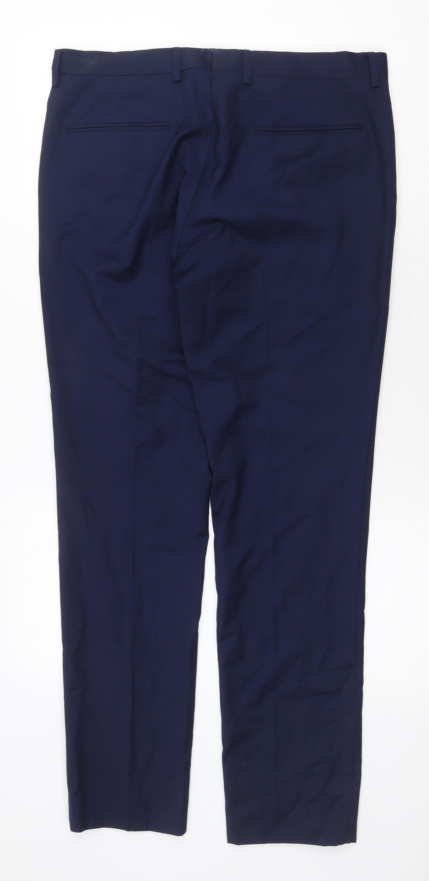 River Island Mens Blue Polyester Dress Pants Trousers Size 32 in Regular Zip
