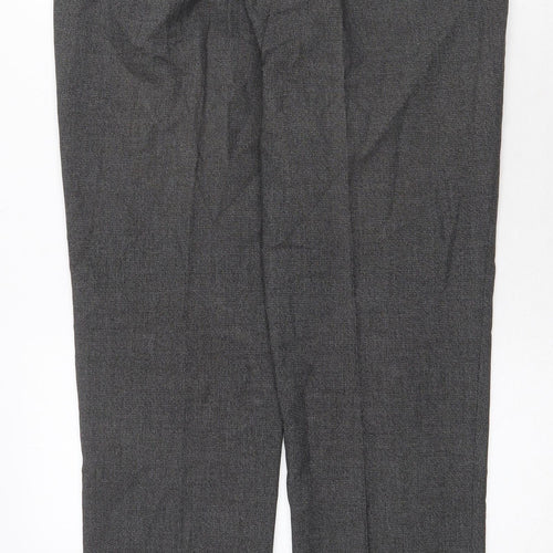 Skopes Mens Grey Polyester Dress Pants Trousers Size 34 in Regular Zip