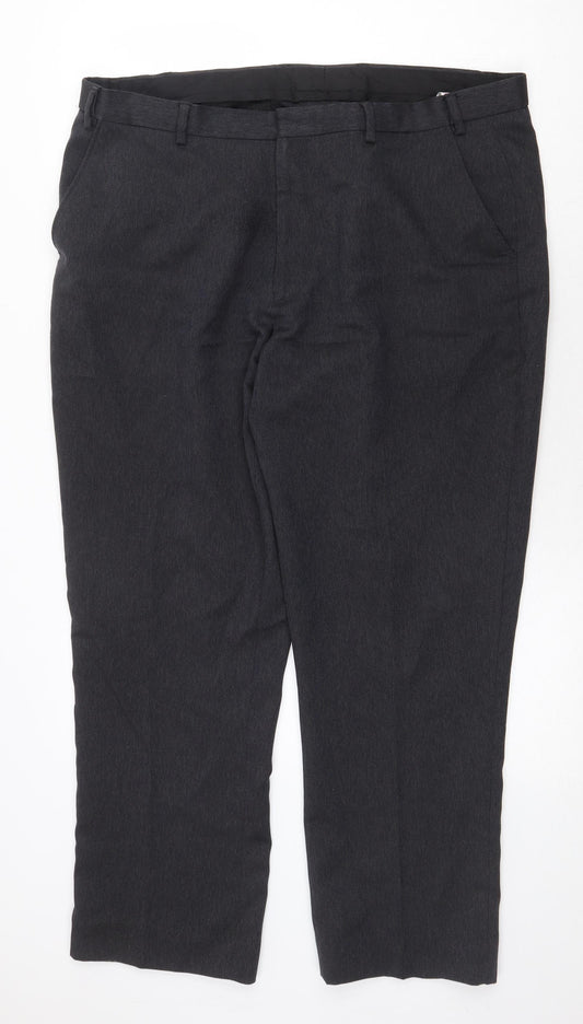 Taylor and Wright Mens Grey Polyester Dress Pants Trousers Size 40 in Regular Zip