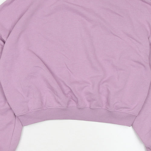 H&M Girls Purple Cotton Pullover Sweatshirt Size 10-11 Years Pullover - NYC