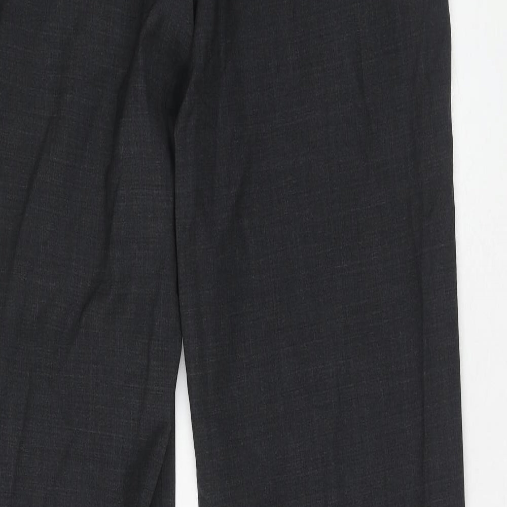 Marks and Spencer Mens Grey Wool Dress Pants Trousers Size 32 in L35 in Regular Hook & Eye