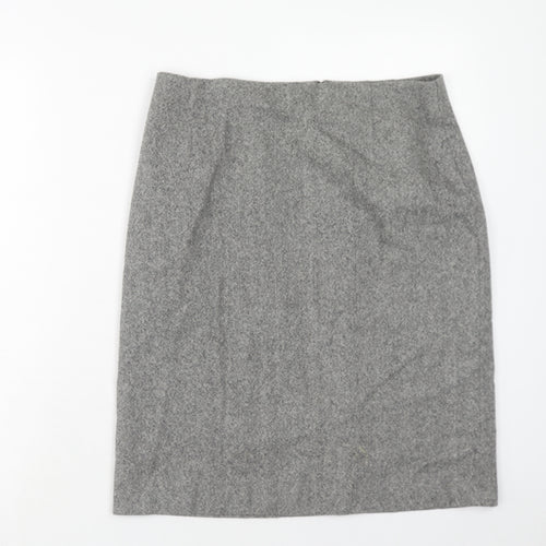 Artigiano Womens Grey Wool Straight & Pencil Skirt Size 12 Zip