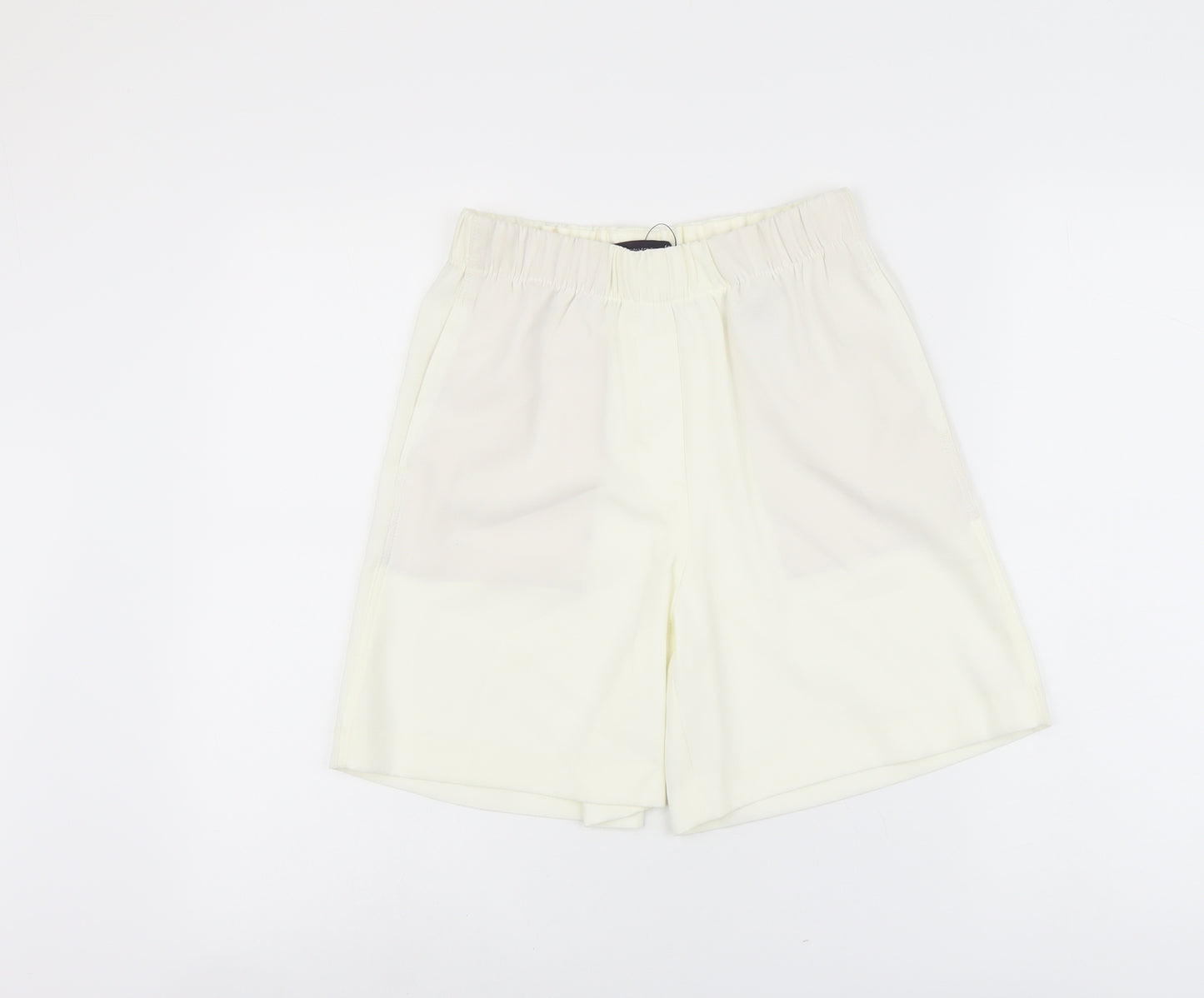 Marks and Spencer Womens Ivory Polyester Bermuda Shorts Size 6 L5 in Regular Pull On