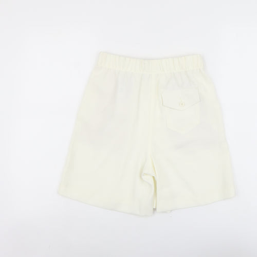 Marks and Spencer Womens Ivory Polyester Bermuda Shorts Size 6 L5 in Regular Pull On