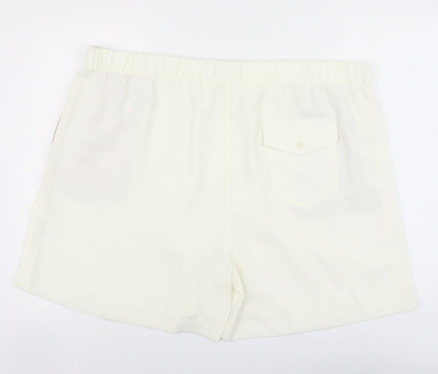 Marks and Spencer Womens Ivory Polyester Bermuda Shorts Size 24 L6 in Regular Pull On