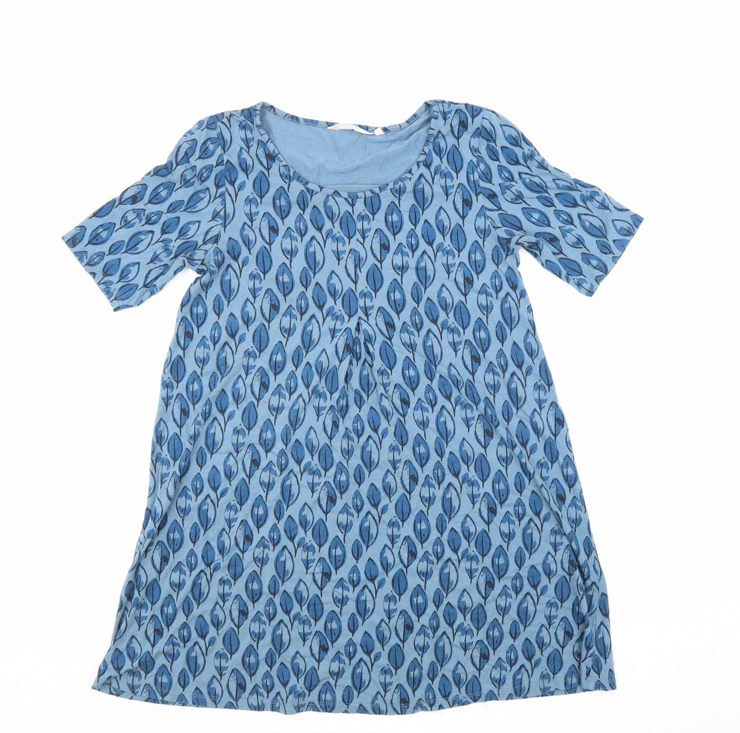 Seasalt Womens Blue Geometric Viscose T-Shirt Dress Size 10 Round Neck Pullover