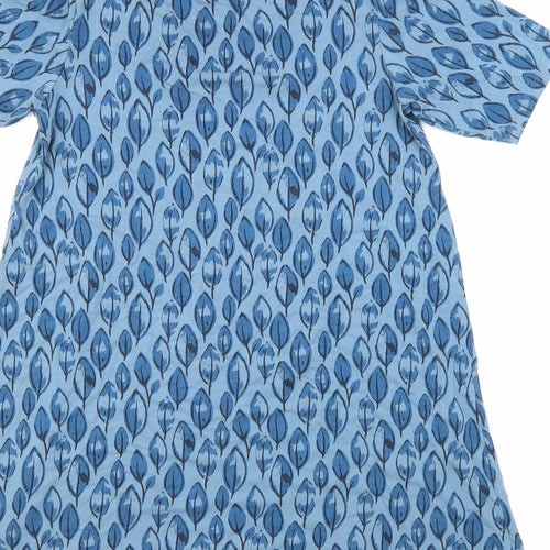 Seasalt Womens Blue Geometric Viscose T-Shirt Dress Size 10 Round Neck Pullover
