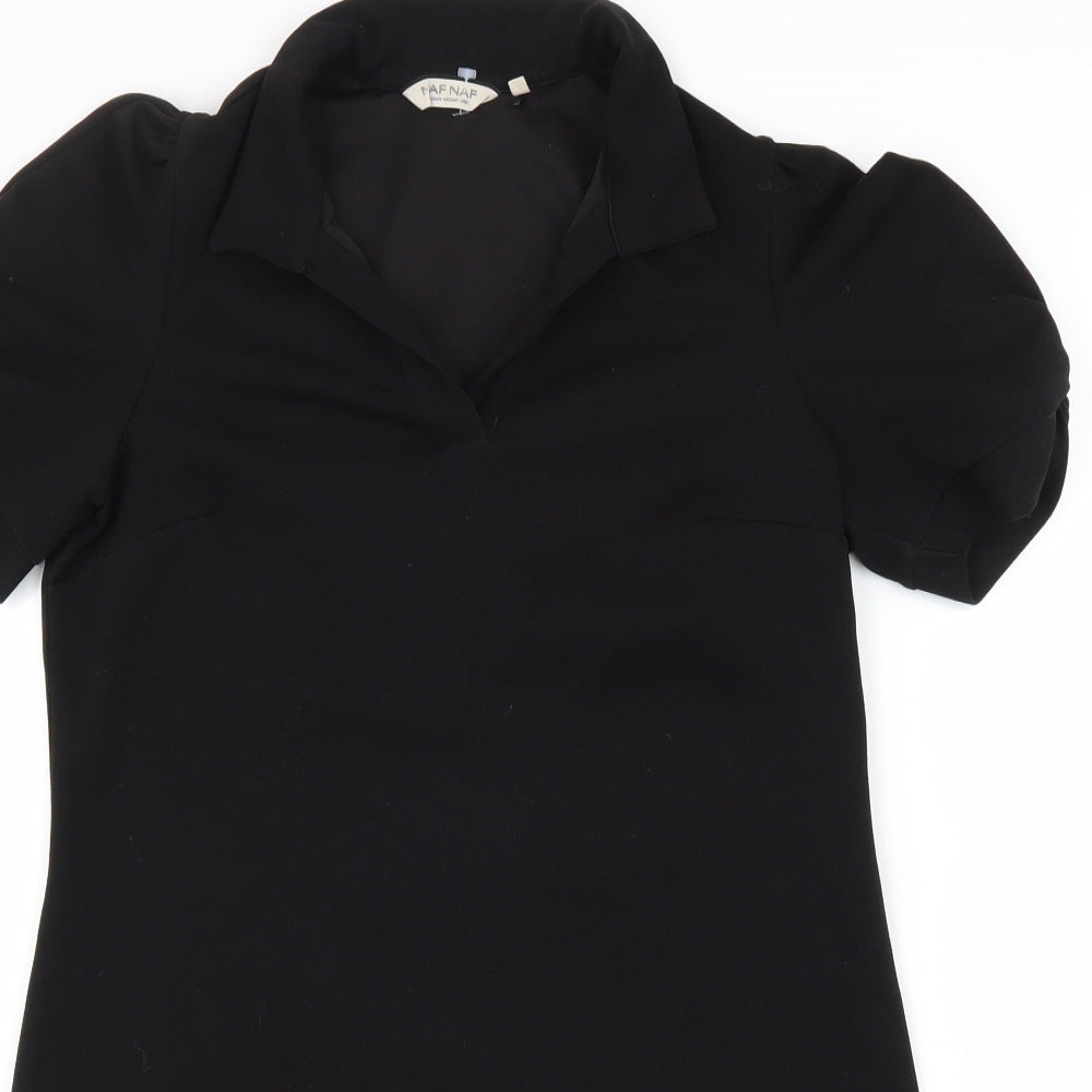 NAF NAF Womens Black Polyester A-Line Size S V-Neck Pullover