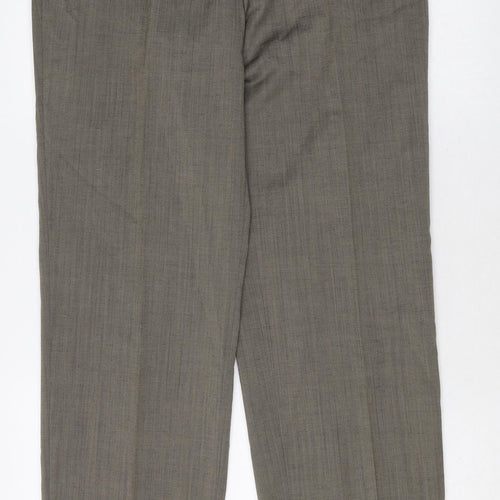 French Connection Mens Grey Wool Dress Pants Trousers Size 32 in Regular Zip