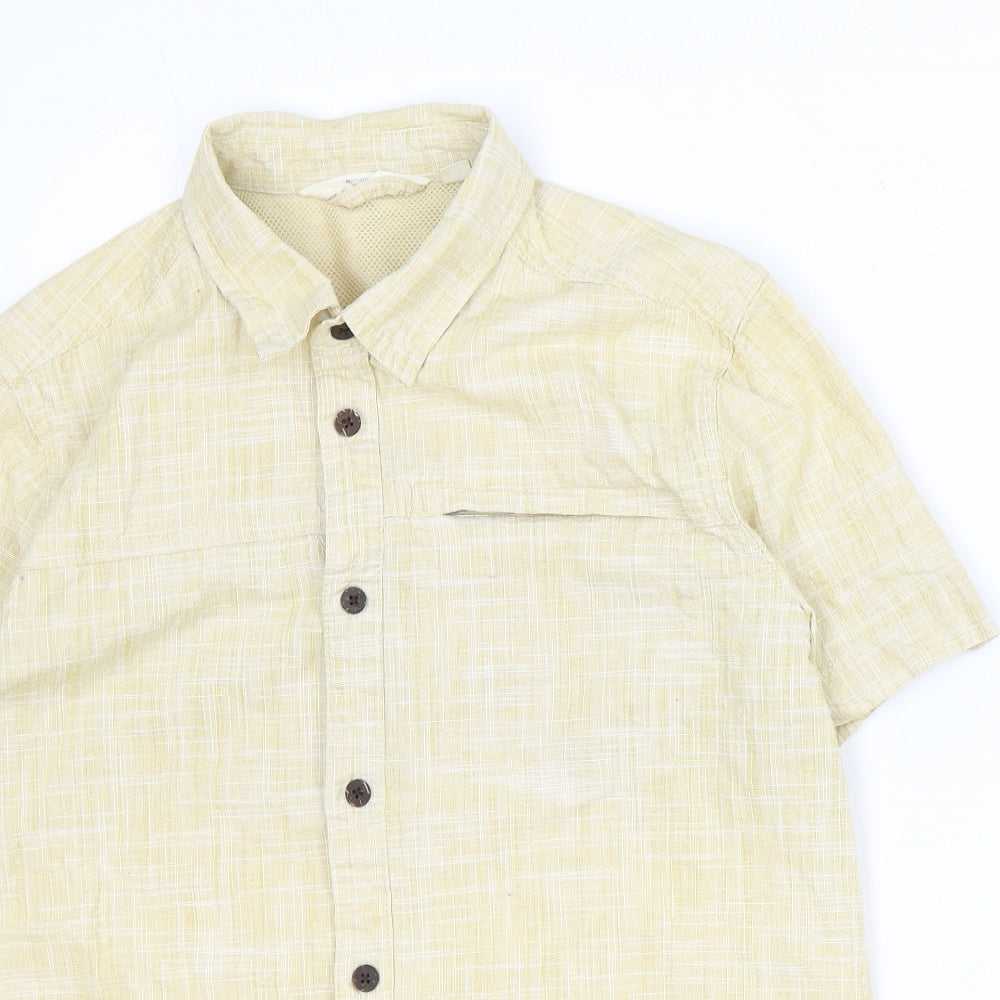 Mountain Warehouse Mens Beige Geometric Cotton Button-Up Size S Collared Button