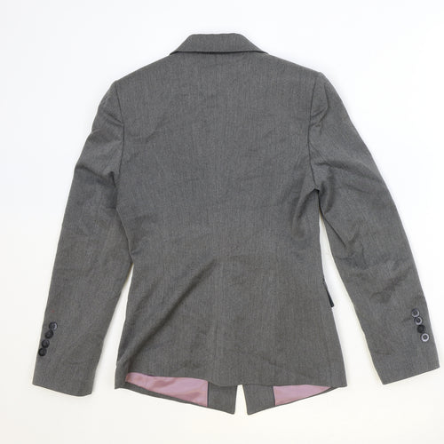 Slaters Womens Grey Polyester Jacket Blazer Size 6