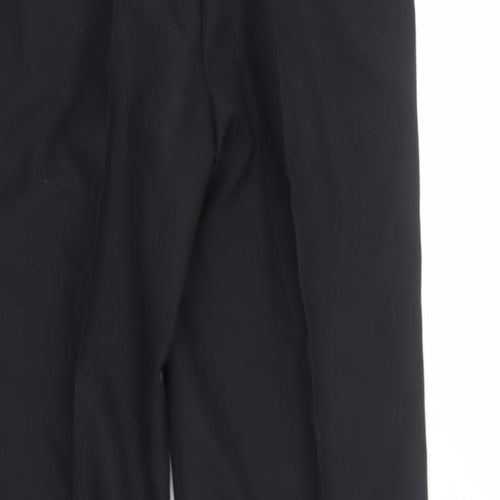 Preworn Mens Black Polyester Dress Pants Trousers Size 36 in Regular Zip