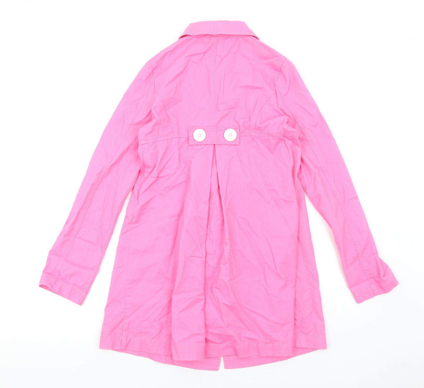 United Colors of Benetton Girls Pink Pea Coat Coat Size 11-12 Years Button