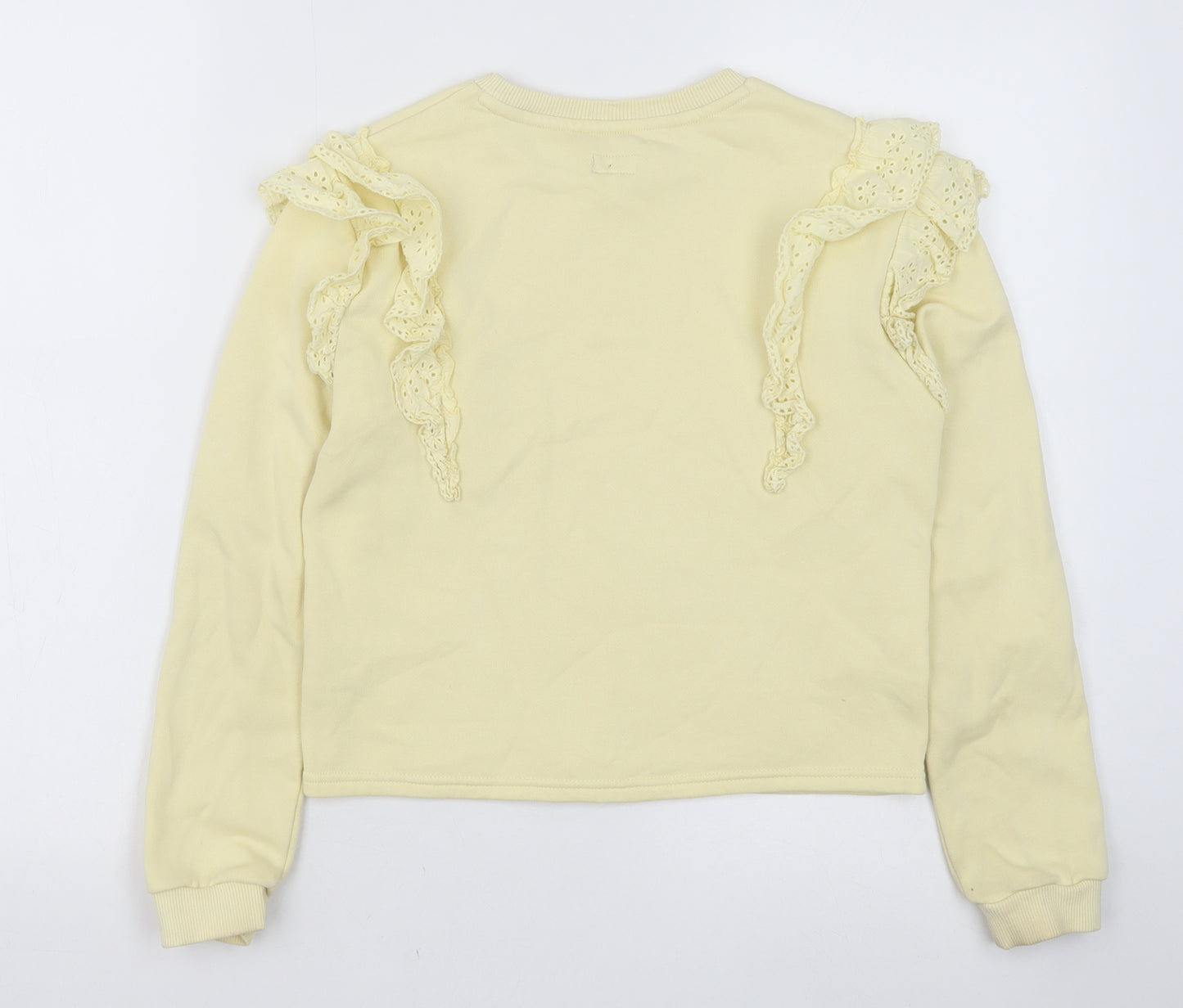 F&F Girls Yellow Cotton Pullover Sweatshirt Size 10-11 Years Pullover