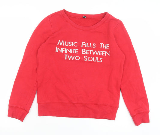 BSX Girls Red 100% Cotton Pullover Sweatshirt Size M Pullover - Music