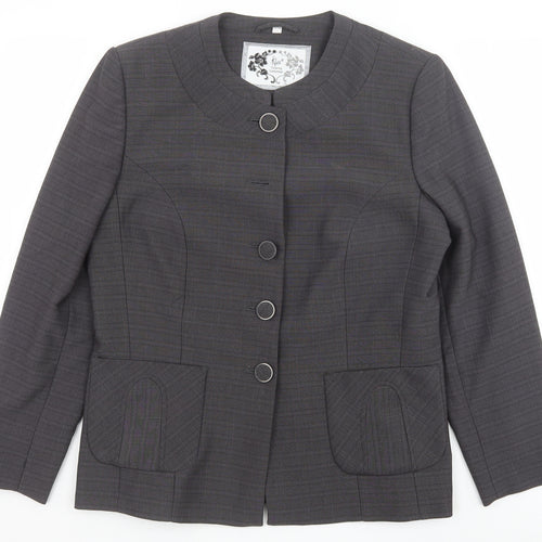 Klass Womens Grey Polyester Jacket Blazer Size 14