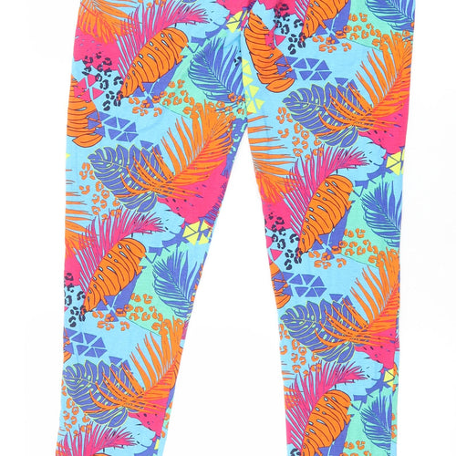 George Womens Multicoloured Geometric Viscose Jogger Leggings Size S - Palm Leaf Print