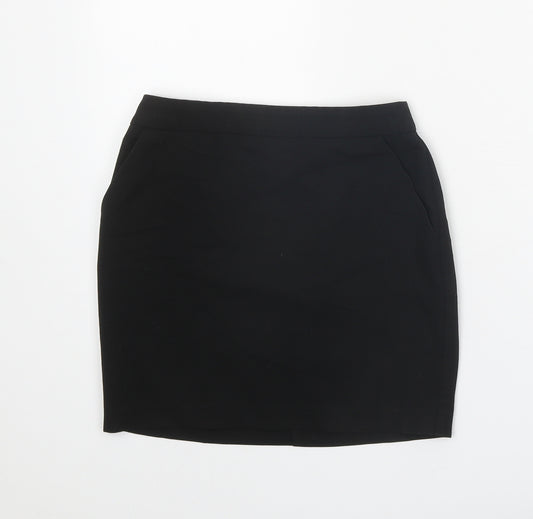 New Look Girls Black Polyester Mini Skirt Size 11 Years Regular Zip