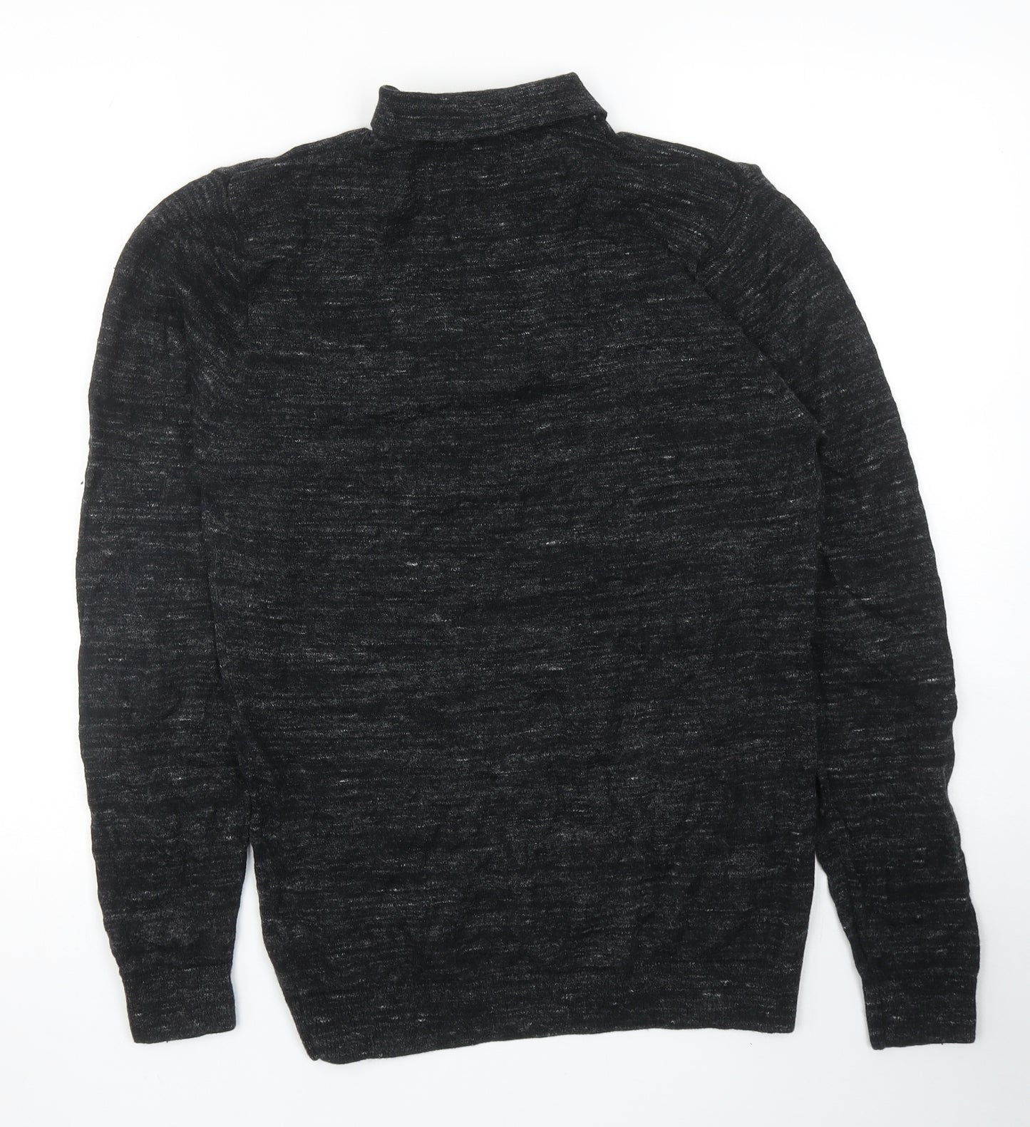 NEXT Mens Black Collared Cotton Pullover Jumper Size M Long Sleeve - Polo