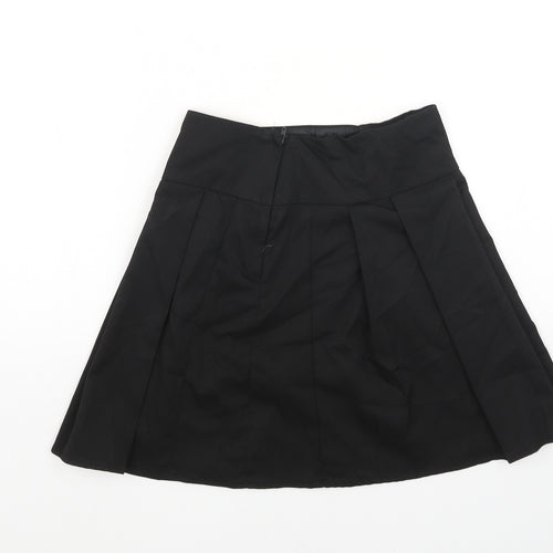 George Girls Black Polyester Skater Skirt Size 10-11 Years Regular Zip