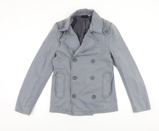 Topman Mens Grey Jacket Blazer Size 2XS Button
