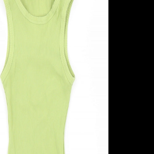 SheIn Womens Green Cotton Bodysuit One-Piece Size XS Snap - Ribbed