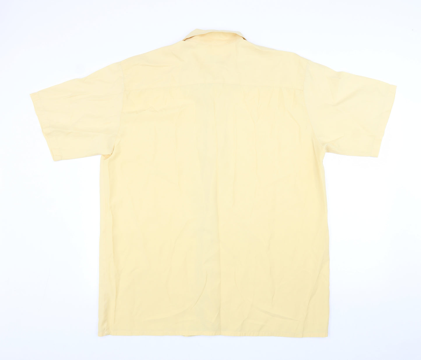 Mackays Mens Yellow Polyester Button-Up Size L Collared Button
