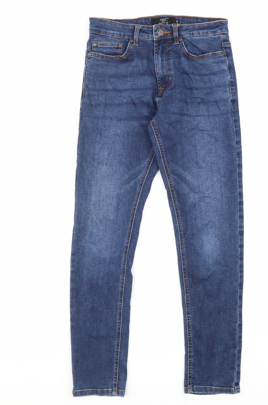 NEXT Mens Blue Cotton Skinny Jeans Size 30 in L31 in Regular Zip