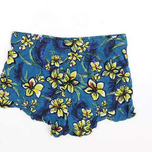 Papaya Womens Multicoloured Floral Viscose Bermuda Shorts Size 14 Regular Drawstring