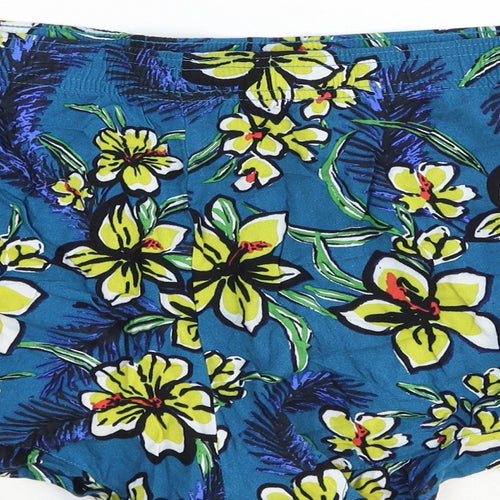 Papaya Womens Multicoloured Floral Viscose Bermuda Shorts Size 14 Regular Drawstring