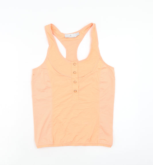 adidas Womens Pink Polyester Basic Tank Size 6 Scoop Neck Pullover - Stella McCartney Collaboration, Racerback