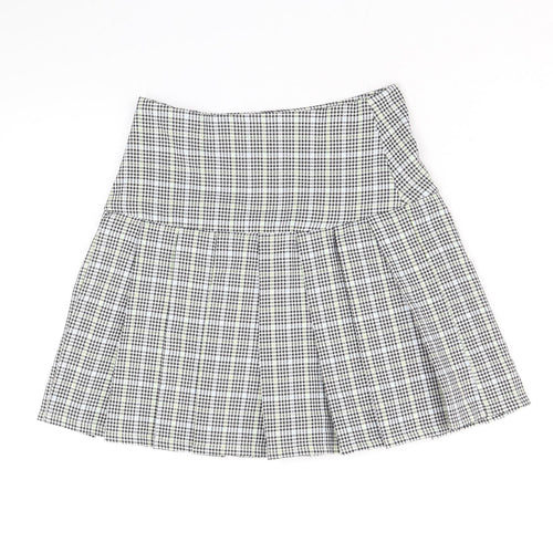 Primark Girls Black Geometric Polyester A-Line Skirt Size 12-13 Years Regular Zip