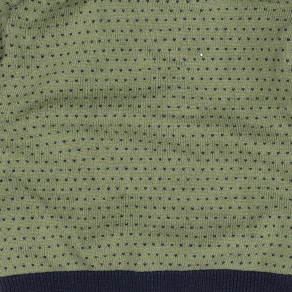 mamas & papas Boys Green Geometric 100% Cotton Basic Polo Size 0-3 Months Collared Button
